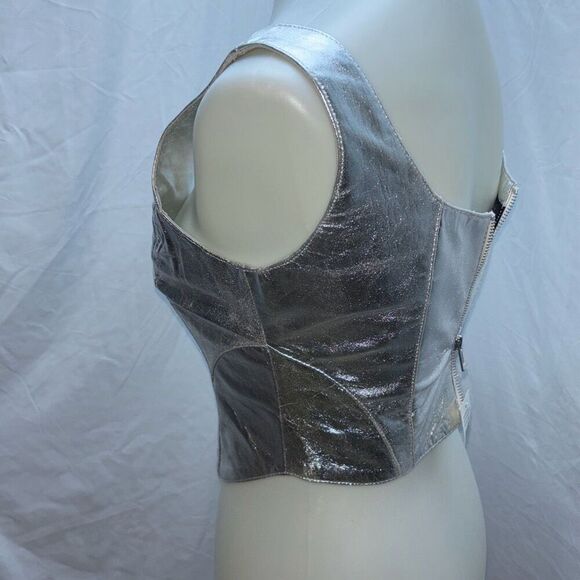 NWT Boot Barn Understated Leather metallic Mustang silver bustier coreset S - Picture 5 of 11